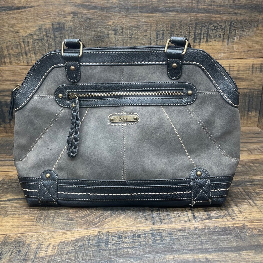 b.o.c. Born‎ Concept Shoulder Bag Womens Medium Gray Faux Suede Mixed Media